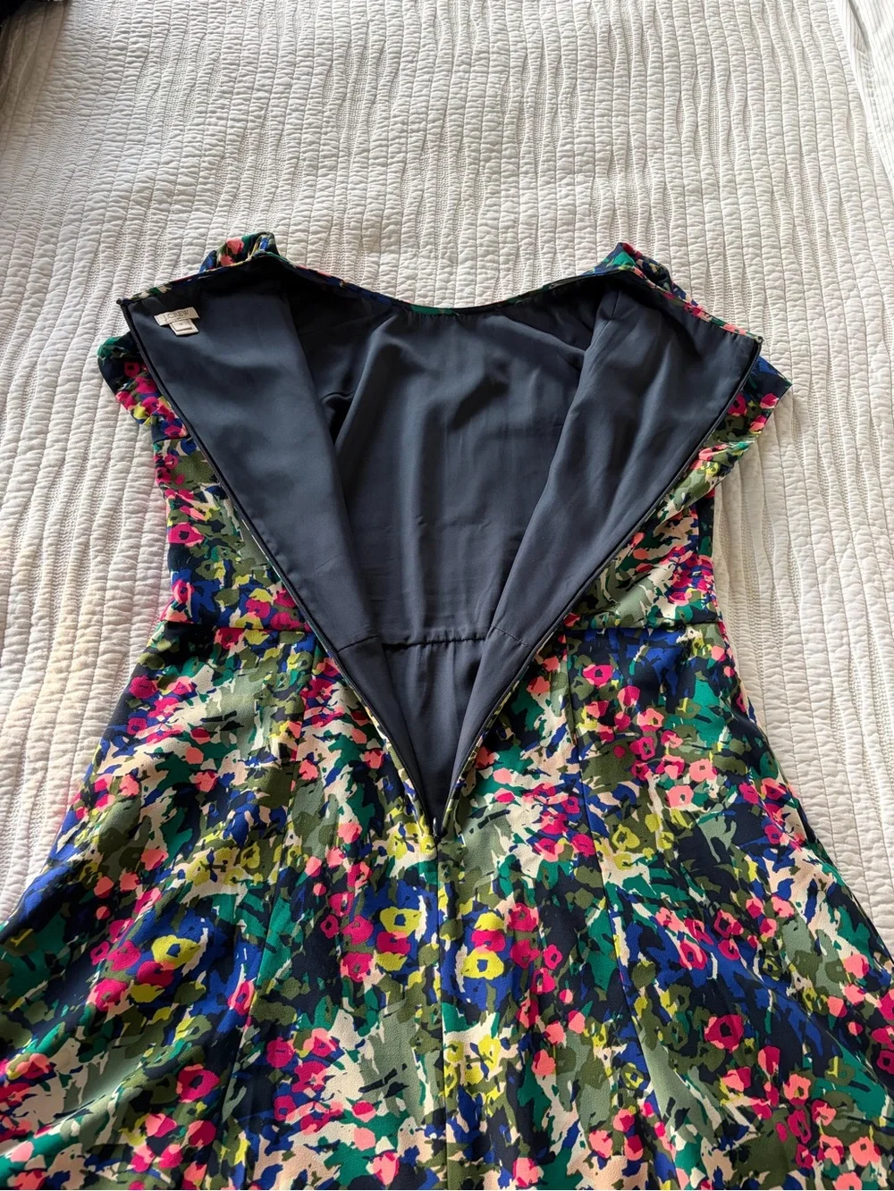 J. Crew Multicolor Floral Print Dress - Blue Green Pink